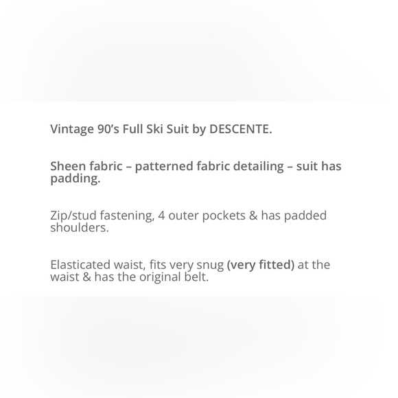 Descente Vintage 90’s Printed Ski Suit Size 8 - Picture 3 of 15